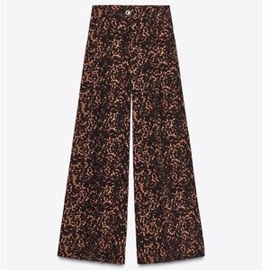 ZARA Leopard Print Palazzo Pants